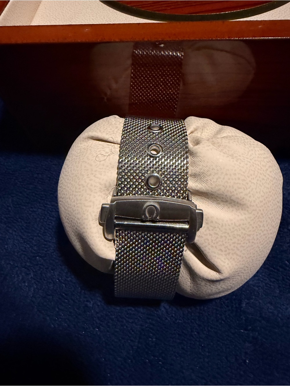 Omega Silver Mesh Bracelet with Branded Clasp